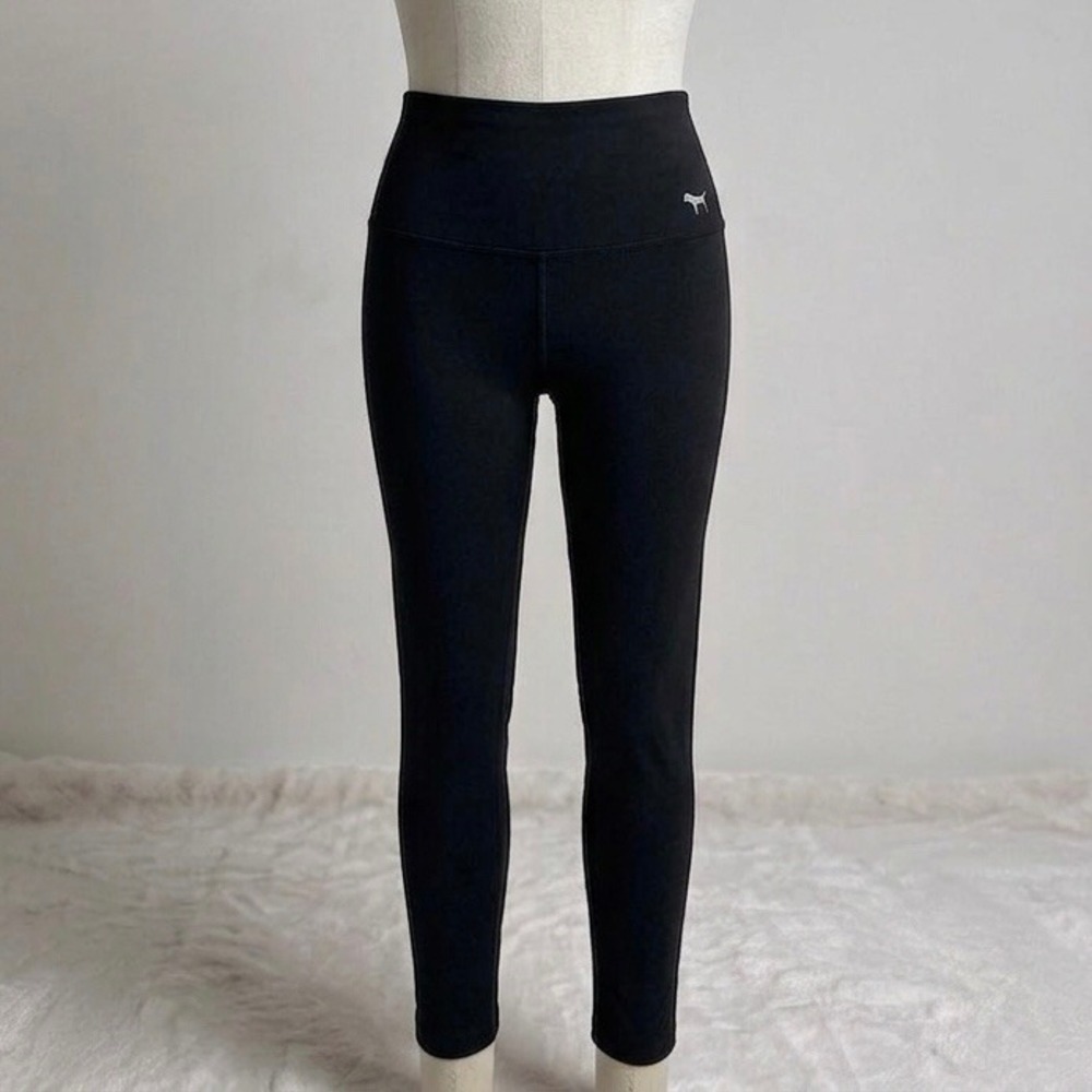 PINK Victoria's Secret Yoga Leggings Black High Waist Ruched Back XS, active gym